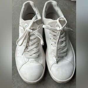 White Leather Lace-Up Sneakers - Casual Minimalist